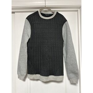 Villain, Men's Textured Sweatshirt, Gray & Black, Size Medium